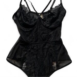 Elegant Black Lace Bodysuit